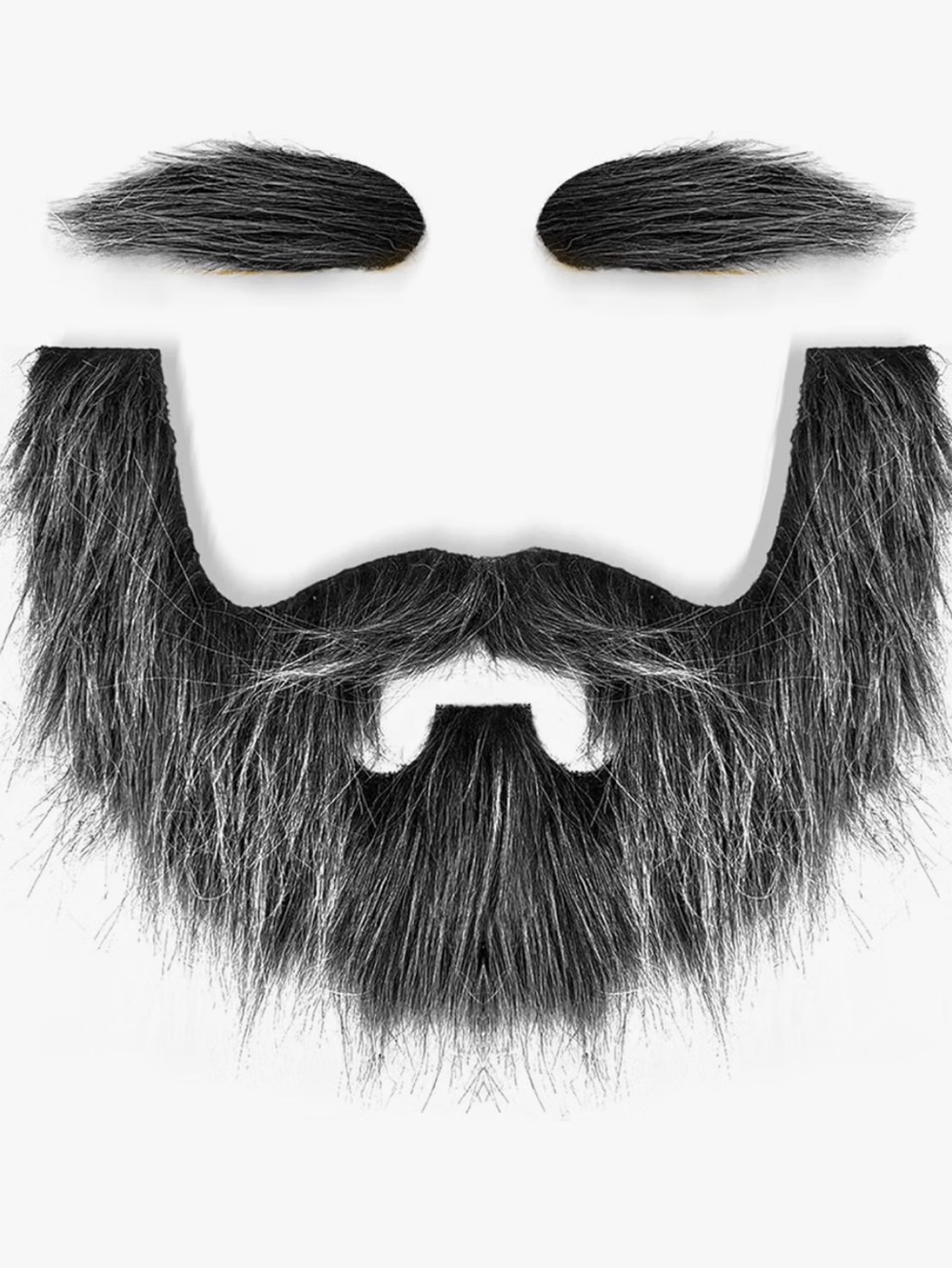 Lot of 4 Black Gray Costume Beard Mustache & Eyebrow Sets Halloween Cosplay